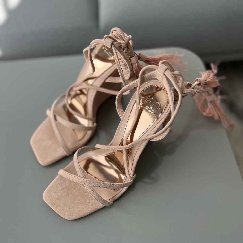 JLo x REVOLVE Apollo Sandal in Crema 8 - Picture 4 of 10
